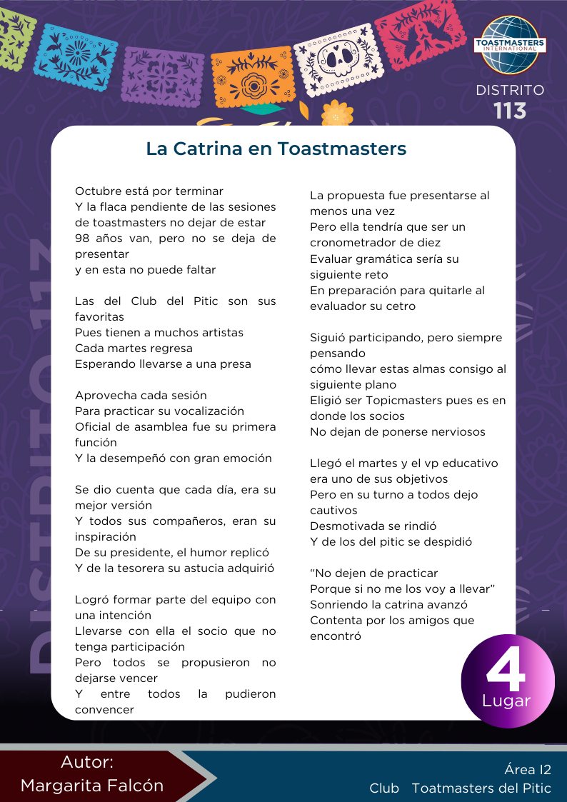 Calaveritas – Distrito 113 de Toastmasters International®